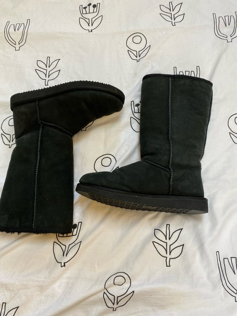 Black Suede Faux Uggs